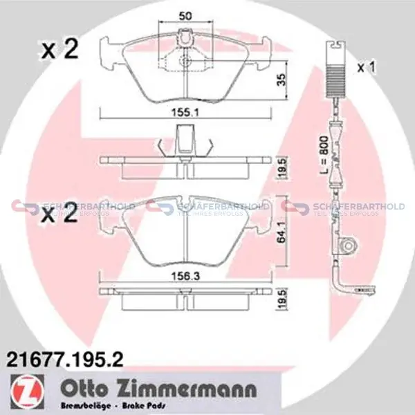 Bedst sælgende - Bremseklodser 20 mm, WVA 21677, ZIMMERMANN - til BMW