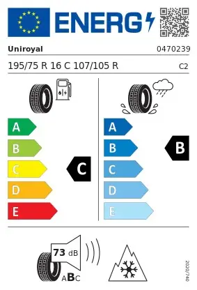 Netop tilføjet - UNIROYAL Vinterdæk 195/75R16 SnowMax 3