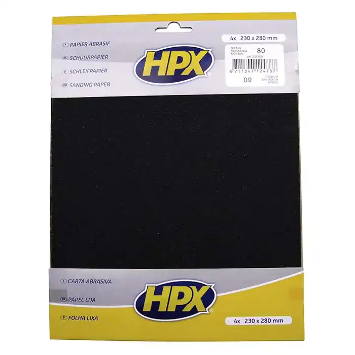 HPX sandpapir p80 - 4 stk. - Populært produkt