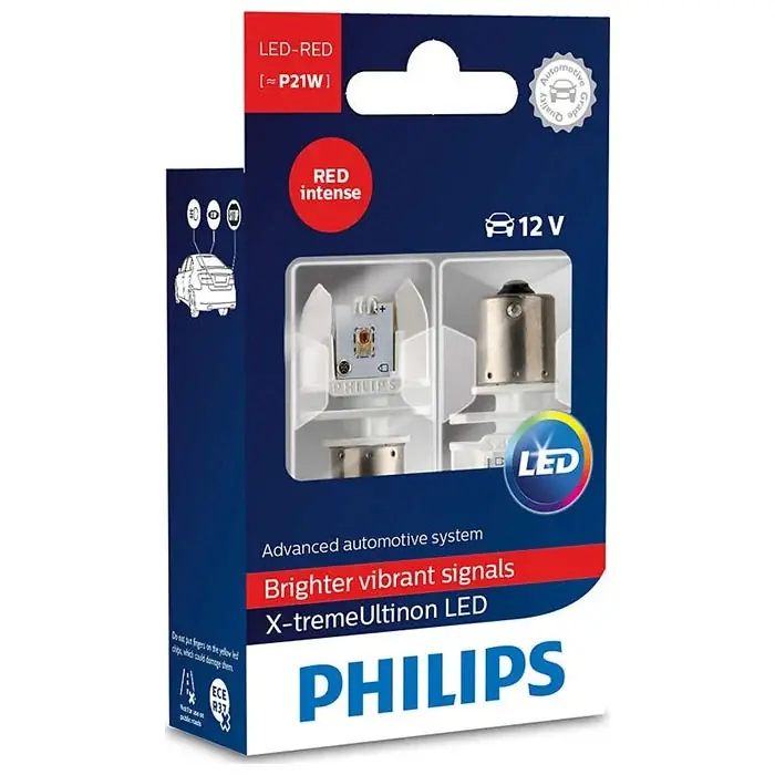 Philips X-tremeUltinon P21W 12V LED stop rød - Sæt - God pris