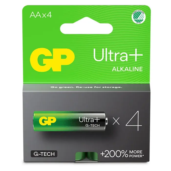 Ekstra rabat | GP Ultra Plus Alkaline AA-batteri 15AUP/LR6 4-pak
