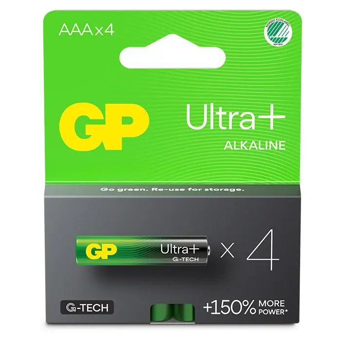 Premium | GP Ultra Plus Alkaline AAA-batteri 24AUP/LR03 4-pak