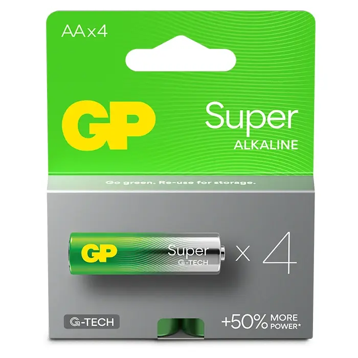 GP Super Alkaline AA-batteri 15A/LR6 4-pak | Direkte fra producenten