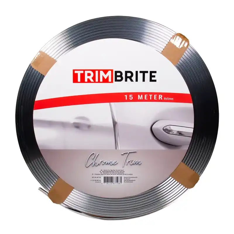 Begrænset lager - Trimbrite, Selvklebende Dekorationsstribe - Krom - 15 meter - U-profil 8x5mm