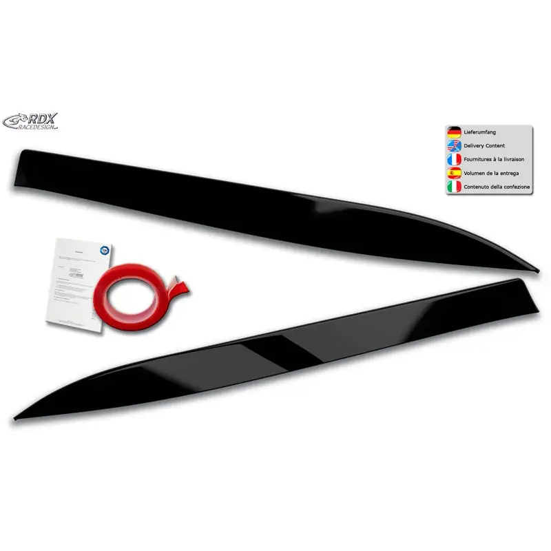 RDX Racedesign, Øjenskygger, passer til Mercedes A-Class (W176) 2012-2019 (ABS Gloss Black) - Gå ikke glip af tilbuddet