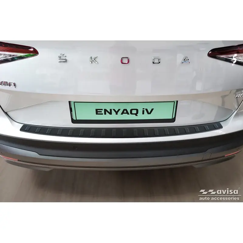 Avisa, Bagkofangerbeskytter, Rustfrit stål, Mat Sort, Passer til Skoda Enyaq iV / Enyaq Coupe iV 2022-, ‘Ribs‘ - Ny vare