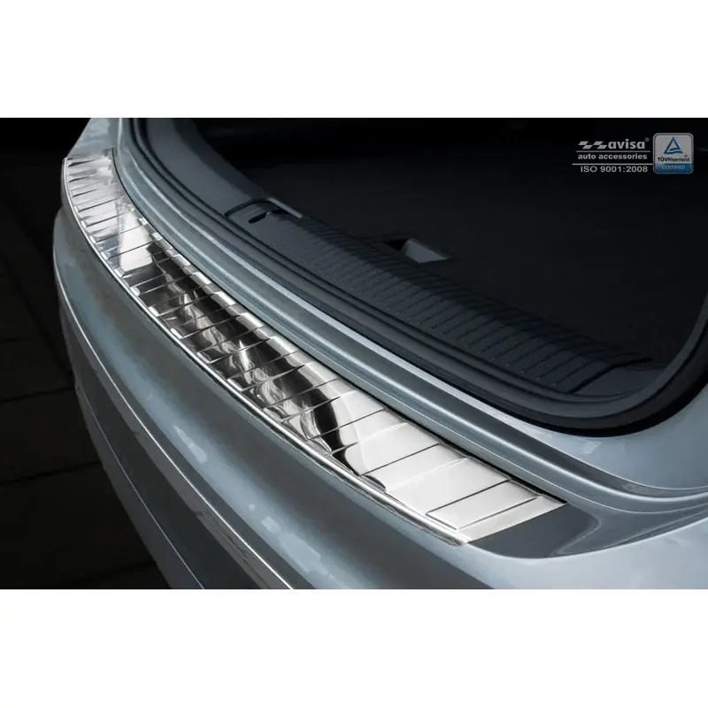 Avisa, Bagkofangerbeskytter, blankpoleret, Rustfritstål, passer til Volkswagen Tiguan II incl. Allspace & R-Line 2016-2020 & FL 2020-2024 ‘Ribs‘ | På lager