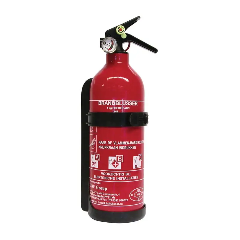 Anbefalet valg - ANAF, Bil- og Marinemaskine Brandpulverapparat med Trykmåler - 1kg - EN3 Certificeret