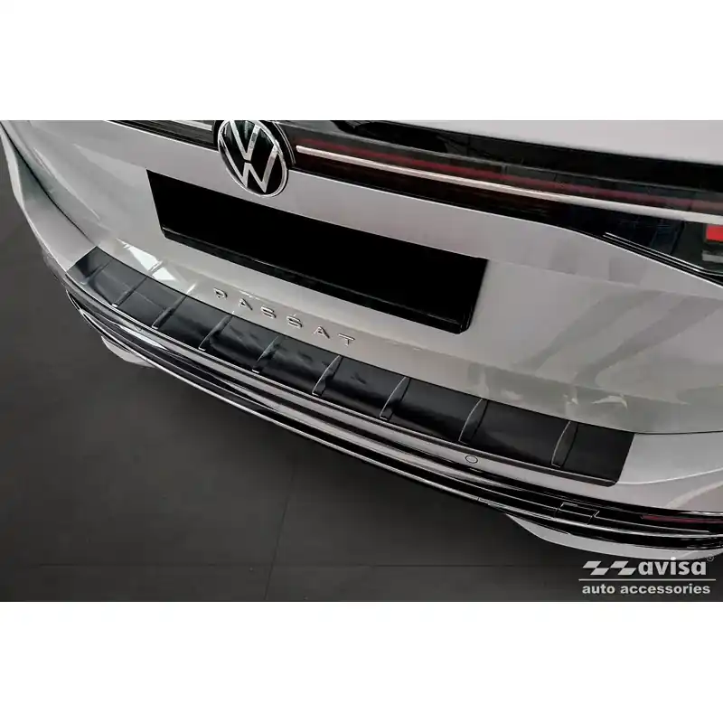 Avisa, Bagkofangerbeskytter, Sort, Rustfritstål, passer til Volkswagen Passat Variant (CJ5) 2023- ‘Ribs‘ - Bedste pris