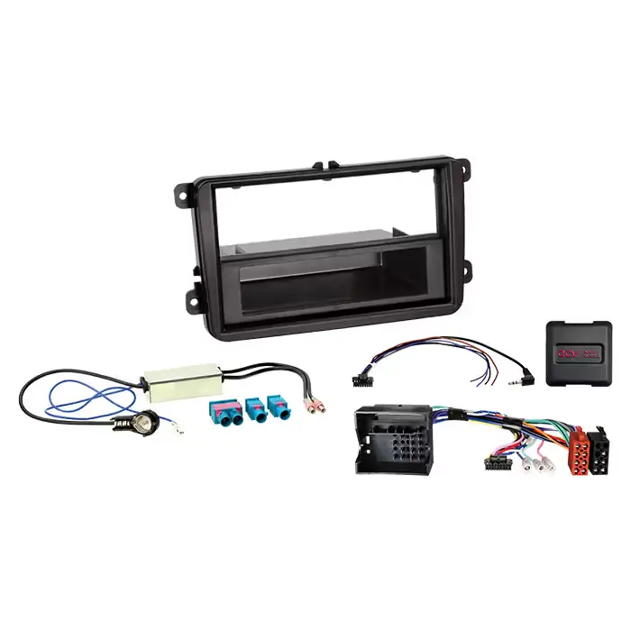 ACV 2-ISO kit m/lomme Seat/Skoda/VW ratbetj./antenne ISO - Nytilføjet