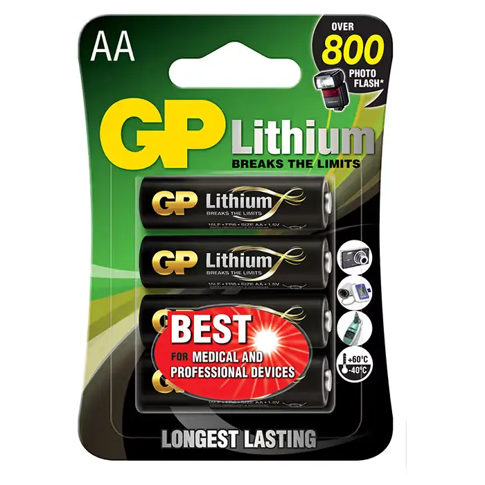 Ekstra rabat - GP-BATTERI GP AA-lithiumbatteri 1.5V, 15LF-2U4, 4-pak