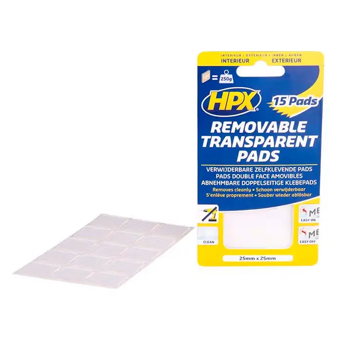 Gå ikke glip af tilbuddet | HPX HPX Selvklæbende/aftagelige pads 25x25mm 15 stk.