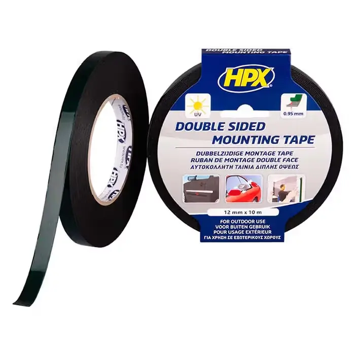 Fordelagtig pris | HPX HPX dobbeltklæbende tape sort, 12mm x 10m