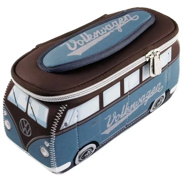 VW-COLLECT Toilettaske / kosmetiktaske, blå/brun - Helt ny