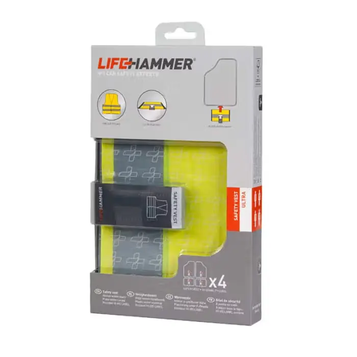 Bestil online | LIFEHAMMER Sikkerhedsvest, 4 stk. vakuumpakket