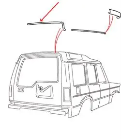 Få tilbage - Land Rover bagerste tagrende over bagdøren i Discovery 1 & Discovery 2